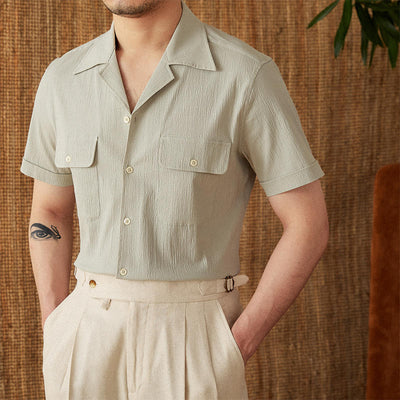 Camisa Casual Retro de Manga Corta Transpirable - Image 16