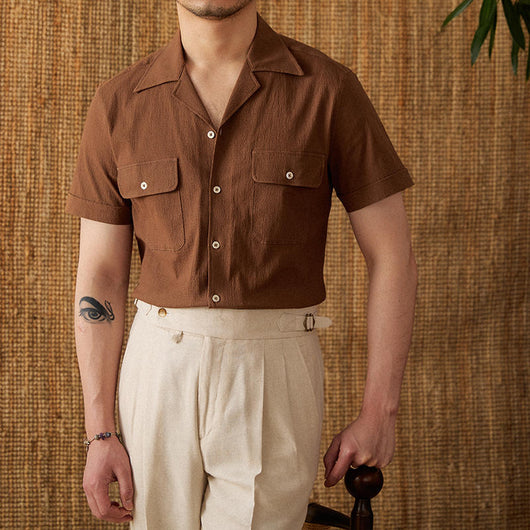 Camisa Casual Retro de Manga Corta Transpirable - Image 19