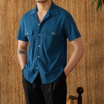 Camisa Casual Retro de Manga Corta Transpirable - Image 20