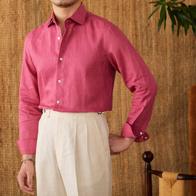 Camisa de Lino Italiana Blanca de Manga Larga para Hombre - Image 14