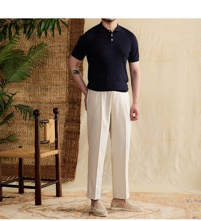 Polo Slim Fit con Rayas Hundidas en Tencel Algodón - Camiseta Transpirable - Image 22