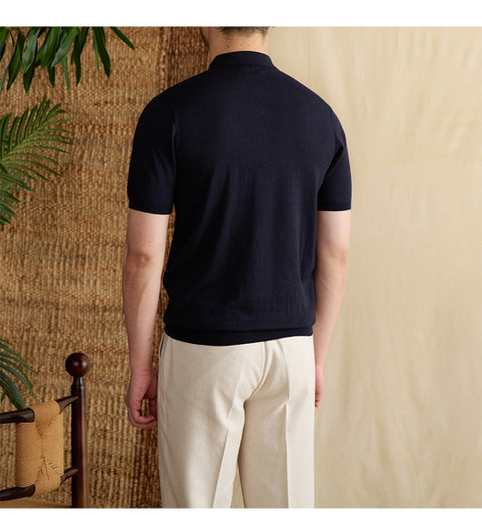 Polo Slim Fit con Rayas Hundidas en Tencel Algodón - Camiseta Transpirable - Image 23
