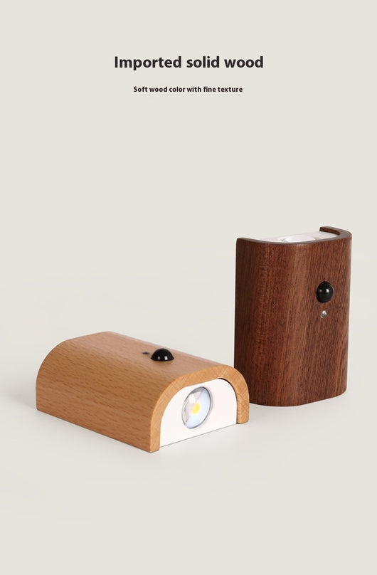 Lámpara LED con Sensor de Movimiento y Diseño de Madera Maciza - Image 24