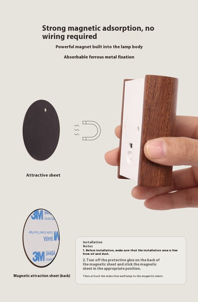 Lámpara LED con Sensor de Movimiento y Diseño de Madera Maciza - Image 25