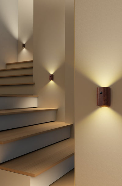 Lámpara LED con Sensor de Movimiento y Diseño de Madera Maciza - Image 29