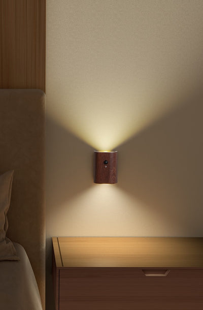 Lámpara LED con Sensor de Movimiento y Diseño de Madera Maciza - Image 30