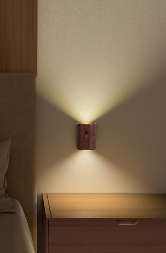 Lámpara LED con Sensor de Movimiento y Diseño de Madera Maciza - Image 30