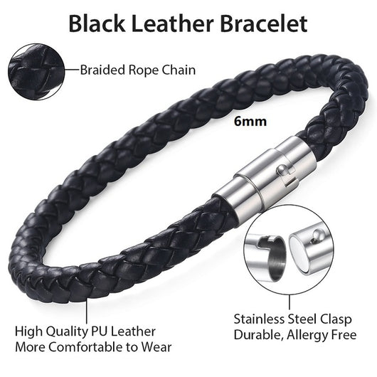 Pulsera de Cuero Trenzada Unisex - Marrón y Negro - Image 17