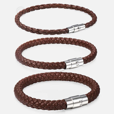 Pulsera de Cuero Trenzada Unisex - Marrón y Negro - Image 19