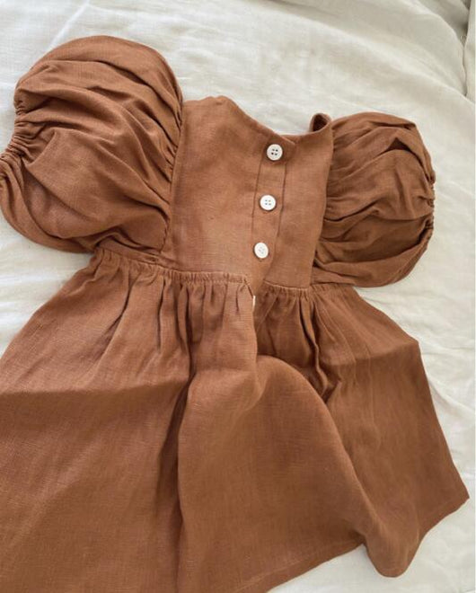 Vestido Niña Algodón y Lino con Mangas Abullonadas - Image 22