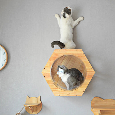 Árbol Rascador de Madera Maciza Premium para Gatos con Agujeros de Perforación - Image 9
