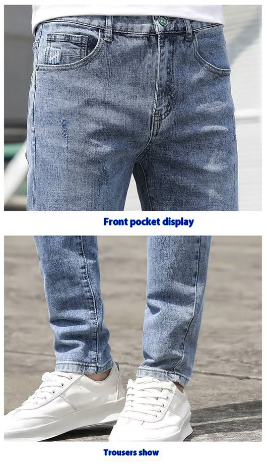 Jeans Claros Hombre Estilo Coreano con Elasticidad - Image 9