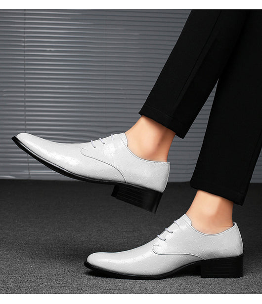 Zapatos Formales de Tacón Alto Puntiagudo en Cuero PU para Hombre - Image 35