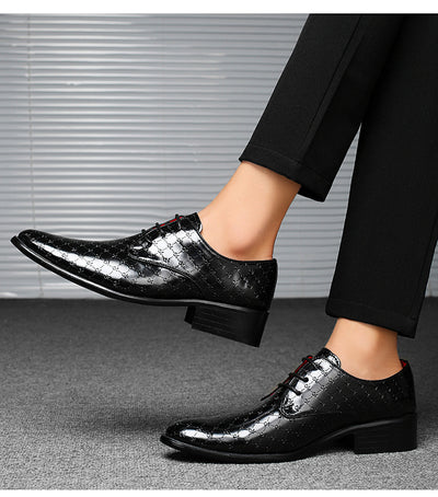 Zapatos Formales de Tacón Alto Puntiagudo en Cuero PU para Hombre - Image 47