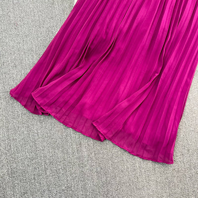 Conjunto Elegante: Blusa Suelta con Encaje y Falda Plisada de Cintura Alta - Image 36
