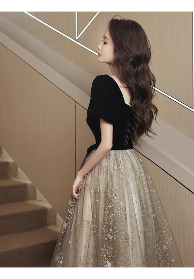 Vestido de Noche Negro Elegante de Lujo Francés para Mujer - Image 15