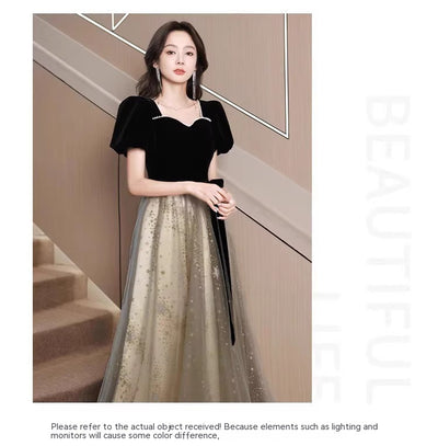 Vestido de Noche Negro Elegante de Lujo Francés para Mujer - Image 19
