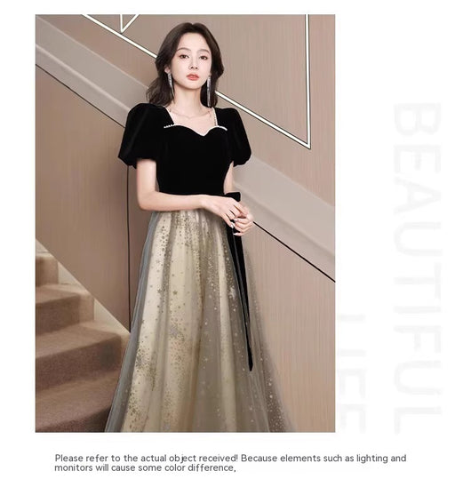 Vestido de Noche Negro Elegante de Lujo Francés para Mujer - Image 19