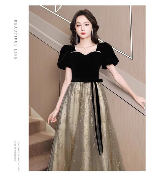 Vestido de Noche Negro Elegante de Lujo Francés para Mujer - Image 20