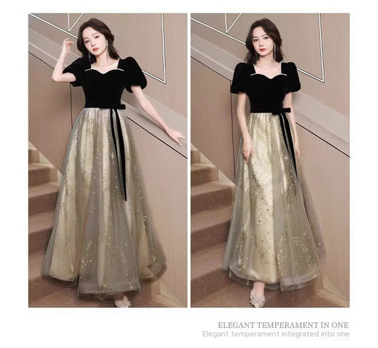 Vestido de Noche Negro Elegante de Lujo Francés para Mujer - Image 21