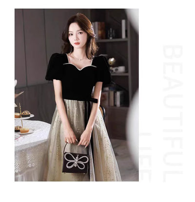 Vestido de Noche Negro Elegante de Lujo Francés para Mujer - Image 23