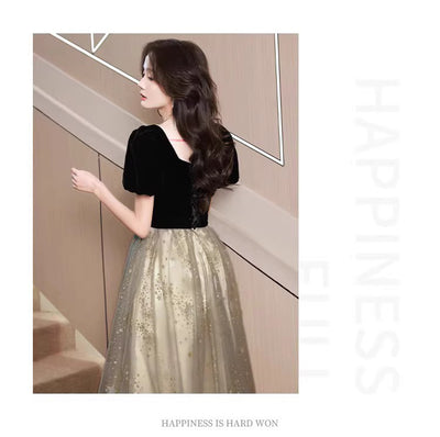 Vestido de Noche Negro Elegante de Lujo Francés para Mujer - Image 25