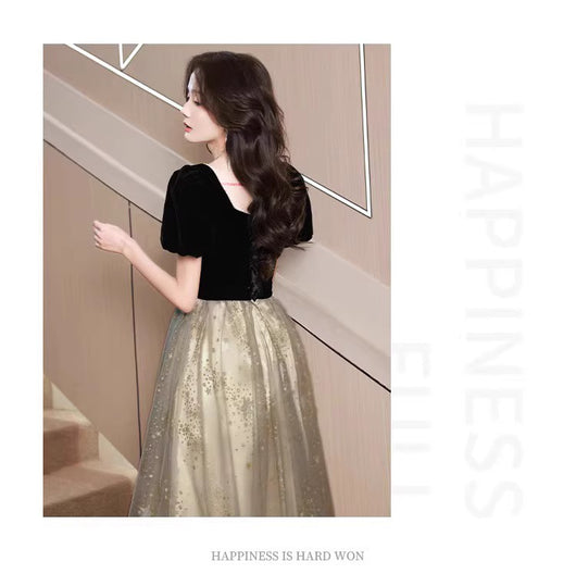 Vestido de Noche Negro Elegante de Lujo Francés para Mujer - Image 25