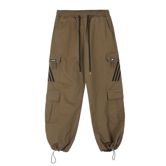 Pantalones Cargo Sueltos Multi-bolsillos Three Bars para Hombre - Image 21