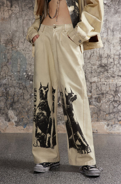Pantalones Doberman Pinscher Estilo Hip Hop Hombre Oversize - Image 30