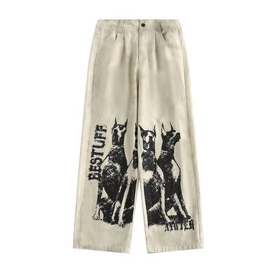 Pantalones Doberman Pinscher Estilo Hip Hop Hombre Oversize - Image 33
