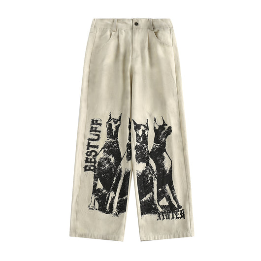 Pantalones Doberman Pinscher Estilo Hip Hop Hombre Oversize - Image 33