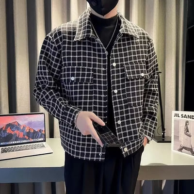 Camisa Cuadros Estilo Coreano Manga Larga Casual - Image 11