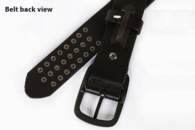 Cinturón de Cuero Genuino para Hombre Estilo Punk con Remaches y Calavera - Image 27