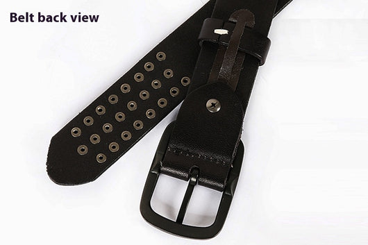 Cinturón de Cuero Genuino para Hombre Estilo Punk con Remaches y Calavera - Image 27
