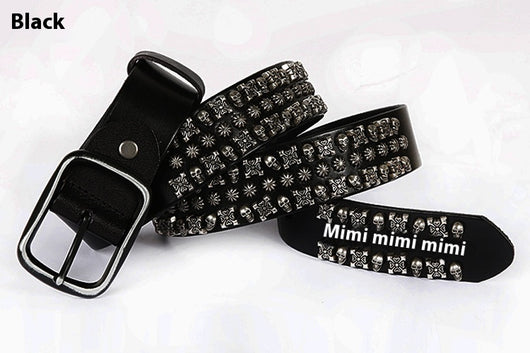 Cinturón de Cuero Genuino para Hombre Estilo Punk con Remaches y Calavera - Image 29