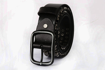 Cinturón de Cuero Genuino para Hombre Estilo Punk con Remaches y Calavera - Image 31