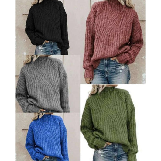Suéter de Cuello Alto con Detalle Retorcido para Mujer - Image 11