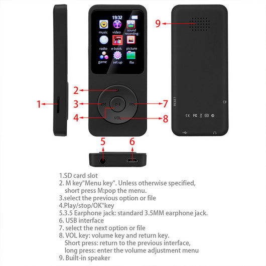 Reproductor MP3 Multifuncional Walkman con Bluetooth y Pantalla Táctil - Image 8