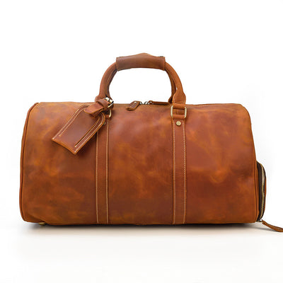 Bolsa de Viaje Cuero Crazy Horse Retro - Maletín Duffel Vintage - Image 12