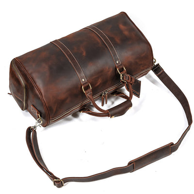Bolsa de Viaje Cuero Crazy Horse Retro - Maletín Duffel Vintage - Image 14
