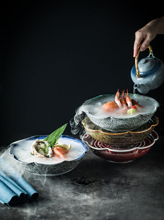 Plato de Cerámica para Sashimi con Hielo Seco - Image 19