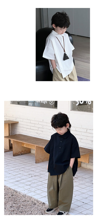 Camisa Blanca de Manga Corta para Niño - Comodidad de Verano - Image 11