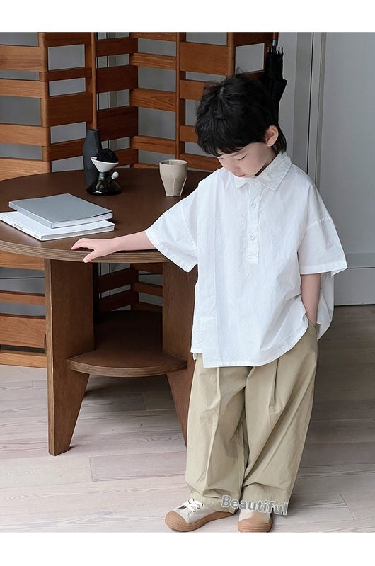 Camisa Blanca de Manga Corta para Niño - Comodidad de Verano - Image 16