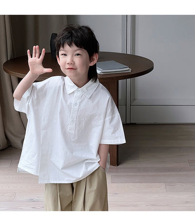 Camisa Blanca de Manga Corta para Niño - Comodidad de Verano - Image 18