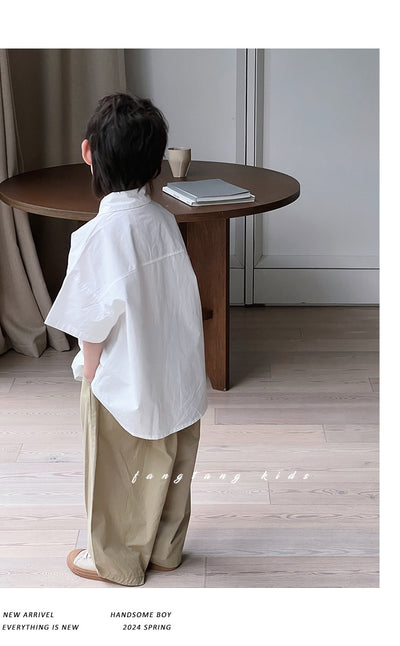 Camisa Blanca de Manga Corta para Niño - Comodidad de Verano - Image 20