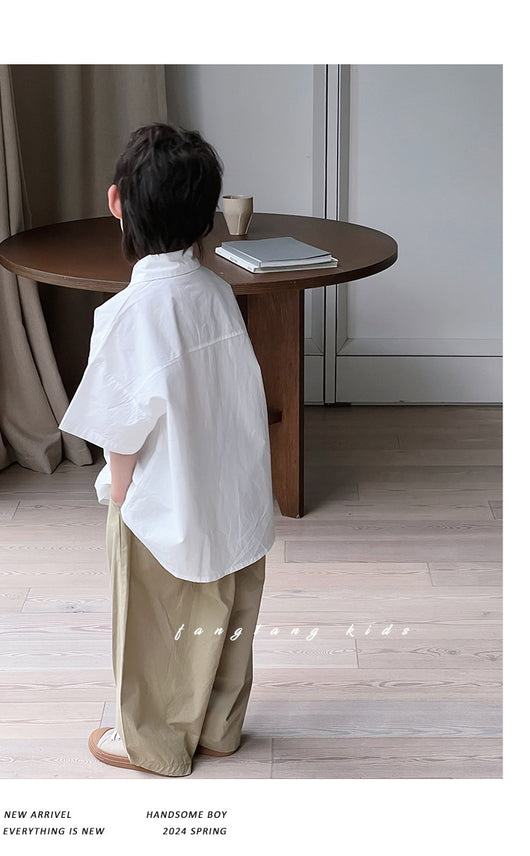 Camisa Blanca de Manga Corta para Niño - Comodidad de Verano - Image 20
