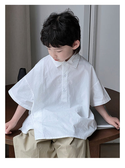 Camisa Blanca de Manga Corta para Niño - Comodidad de Verano - Image 21