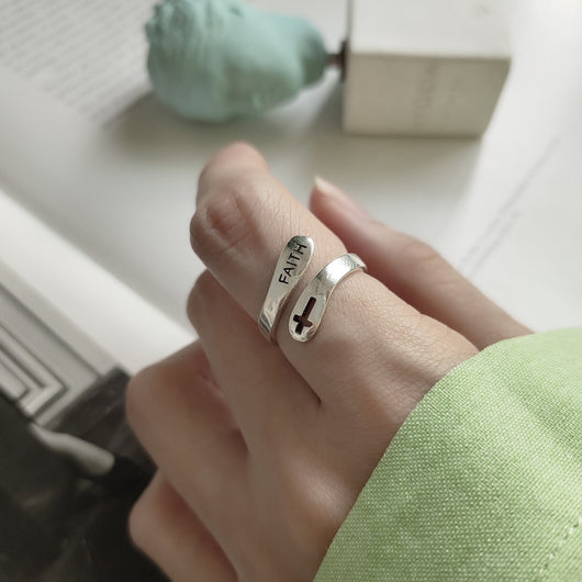 Anillo de Cruz FAITH en Plata de Ley - Image 7