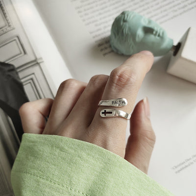 Anillo de Cruz FAITH en Plata de Ley - Image 8