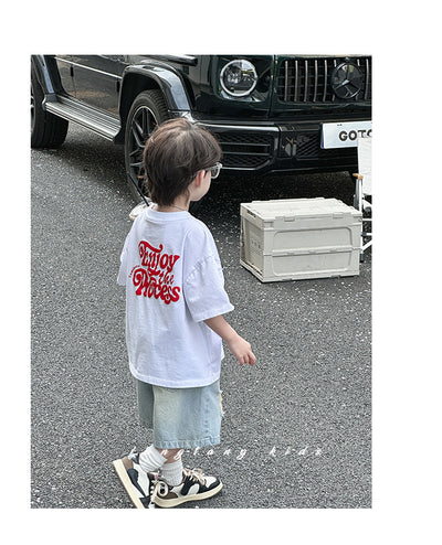 Abrigo Infantil con Estampado de Letras - Manga Corta - Image 11